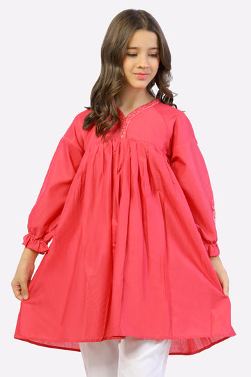 Pink Stylised Girls Kurti
