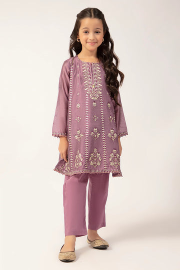 Purple Embroidered Girls 2PC