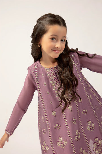 Purple Embroidered Girls 2PC