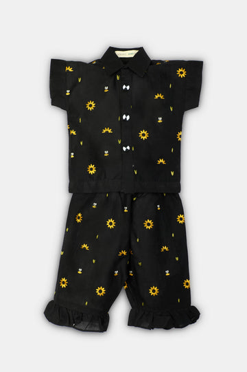 Black Embroidered Infant 2PC