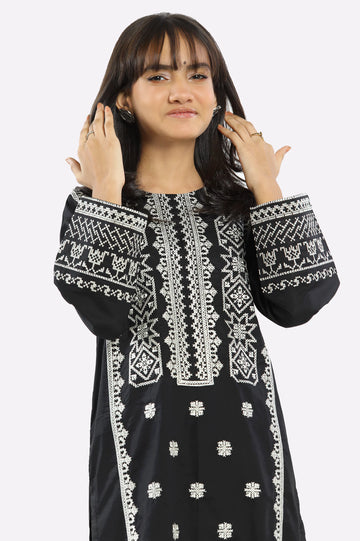 Black Embroidered Girls 2PC