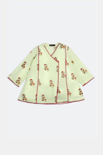 Light Green Embroidered Girls Kurti