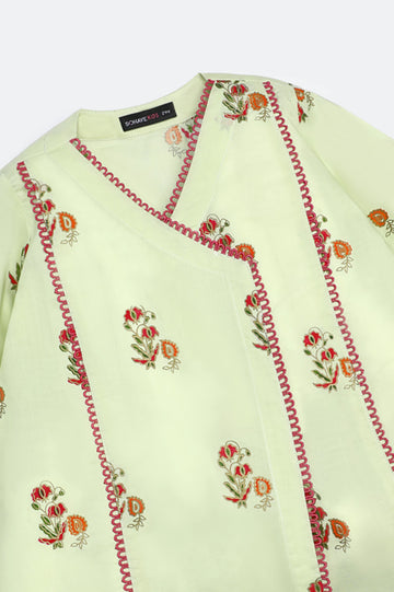 Light Green Embroidered Girls Kurti