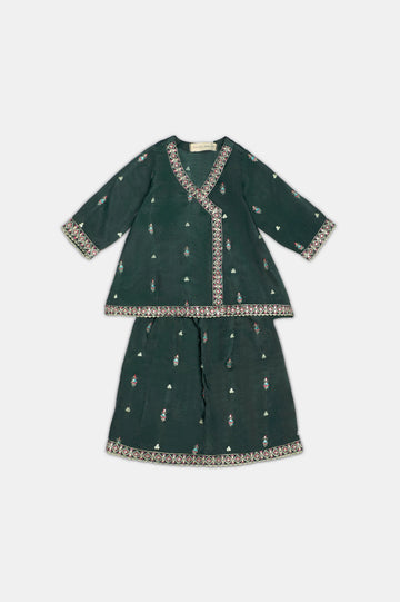 Dark Green Embroidered Infant 2PC