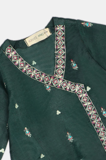 Dark Green Embroidered Infant 2PC