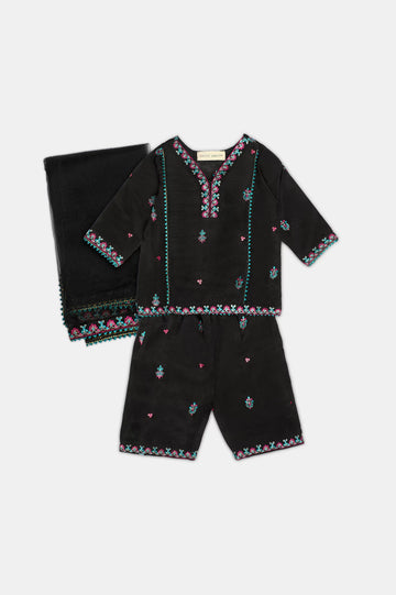 Black Embroidered Infant 3PC