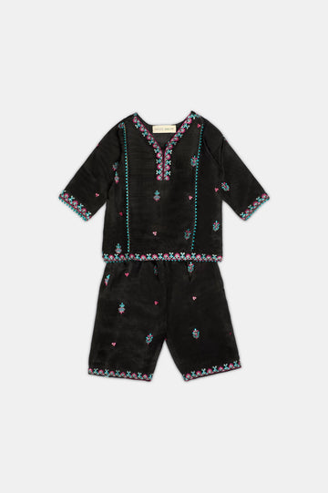 Black Embroidered Infant 3PC