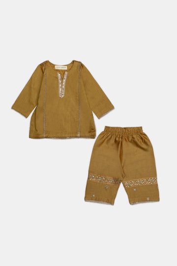 Mustard Embroidered Infant 2PC