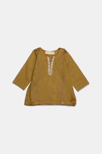 Mustard Embroidered Infant 2PC