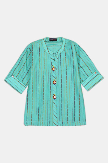 Sea Green Stylised Girls Kurti