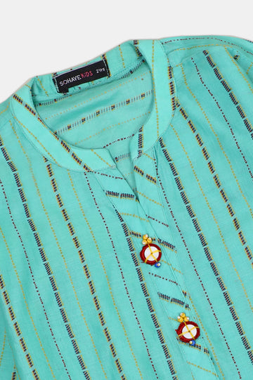 Sea Green Stylised Girls Kurti