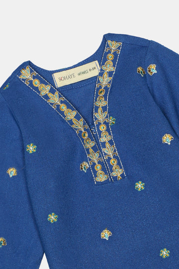 Blue Embroidered Infant 2PC