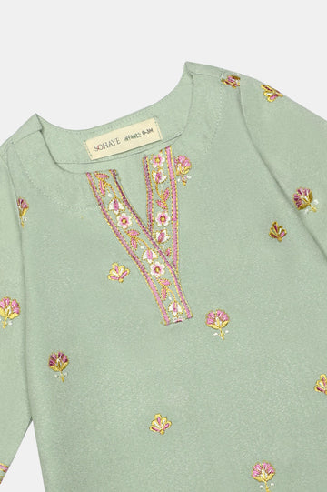 Light Green Embroidered Infant 2PC