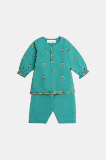 Green Infant Embroidered 2PC