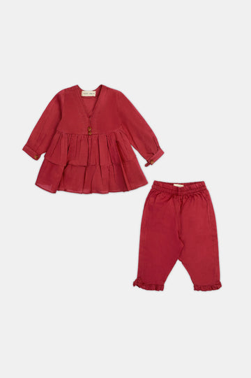 Maroon Stylised Infant 2PC