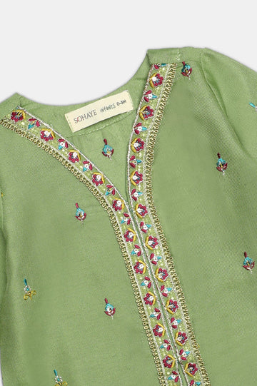 Light Green Embroidered Infant 2PC