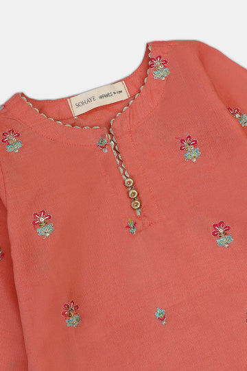 Light Orange Embroidered Infant 2PC