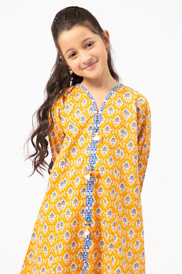 Mustard Printed Girls 2PC