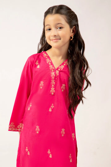 Pink Embroidered Girls 2PC