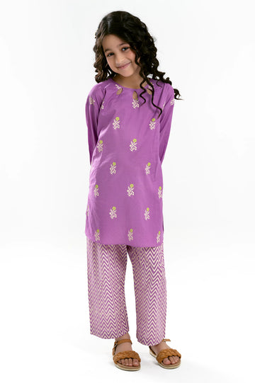 Purple Printed Girls 2PC