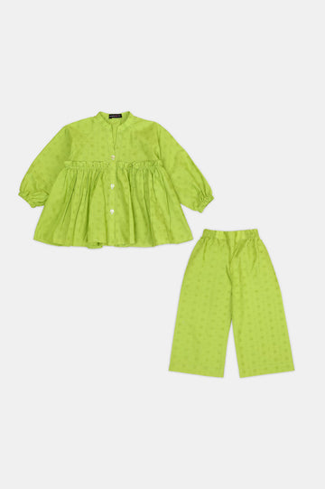 Parrot Green Stylised Girls 2PC