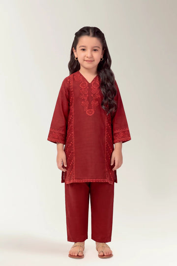 Dyed Embroidered Girls 2PC