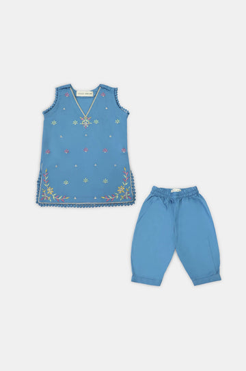 Embroidered Blue Infant 2PC
