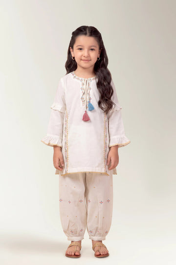 Dyed Embroidered Girls 2PC