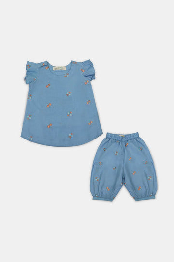 Dyed Embroidered Infant 2PC