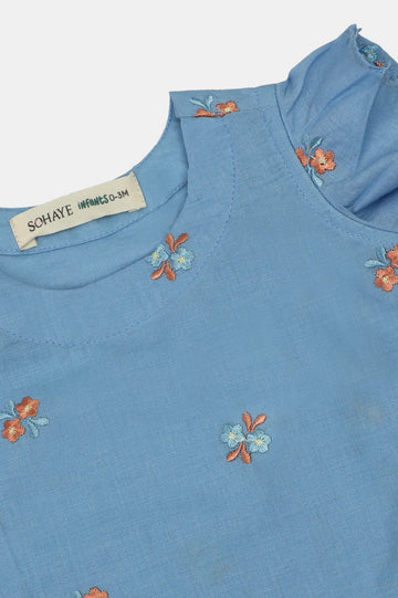 Dyed Embroidered Infant 2PC