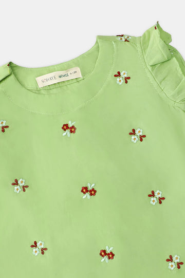 Dyed Embroidered Infant 2PC