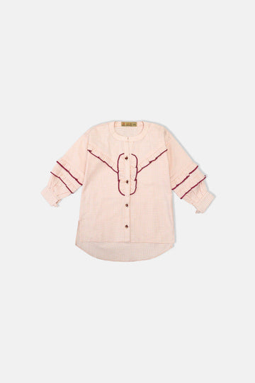 Printed Peach Girls Kurti