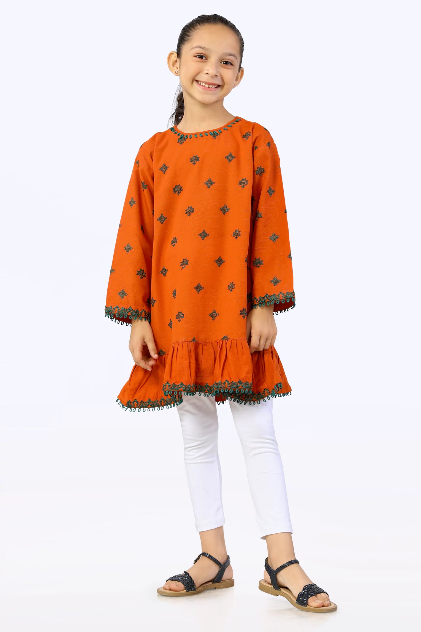 Khaddar Embroidered Girls Kurti From Diners