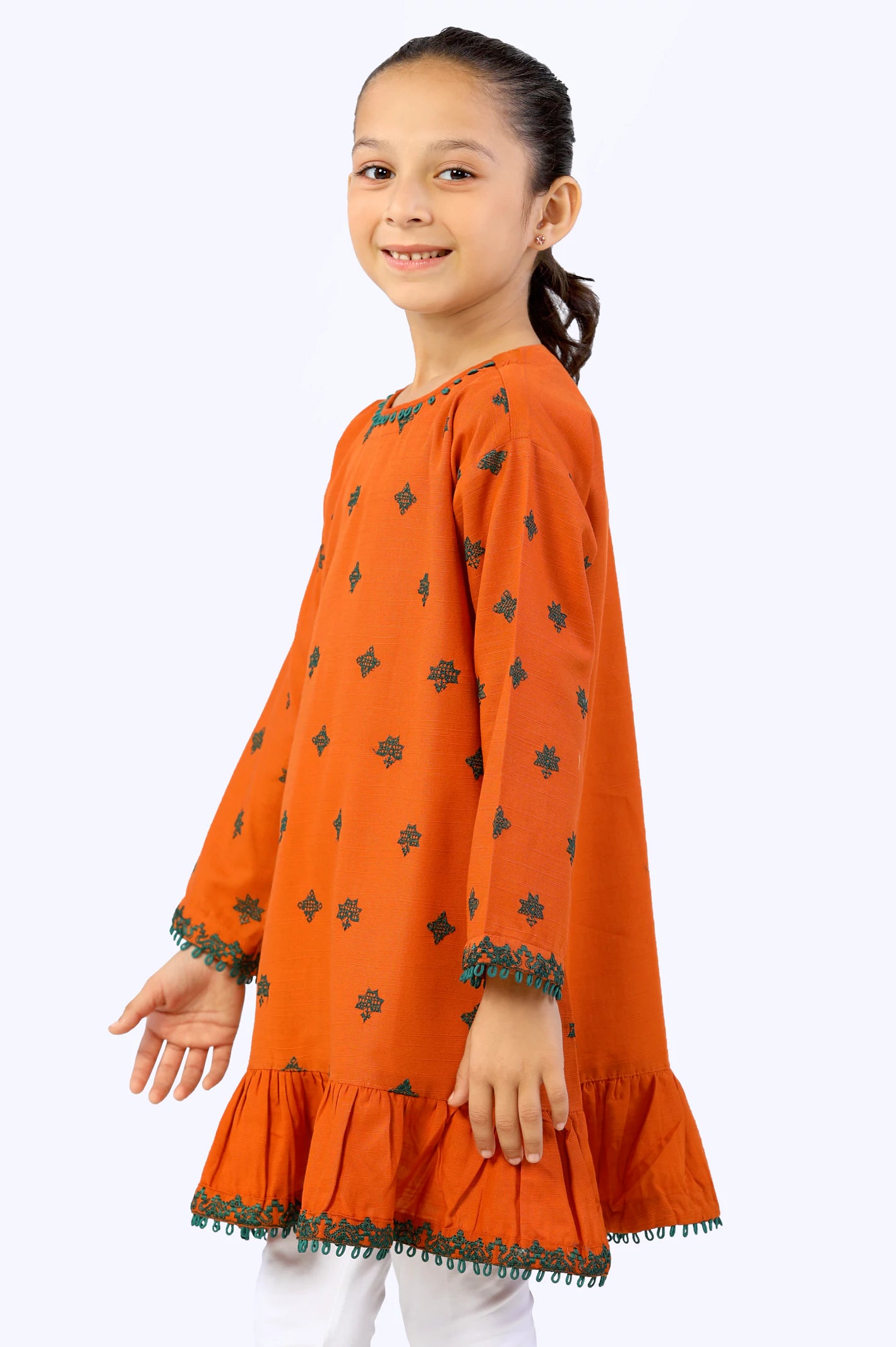 Khaddar Embroidered Girls Kurti From Diners