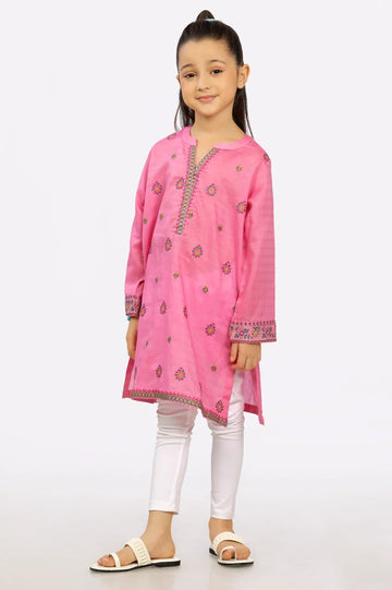Jacquard Embroidered Girls Kurti
