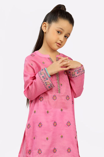Jacquard Embroidered Girls Kurti