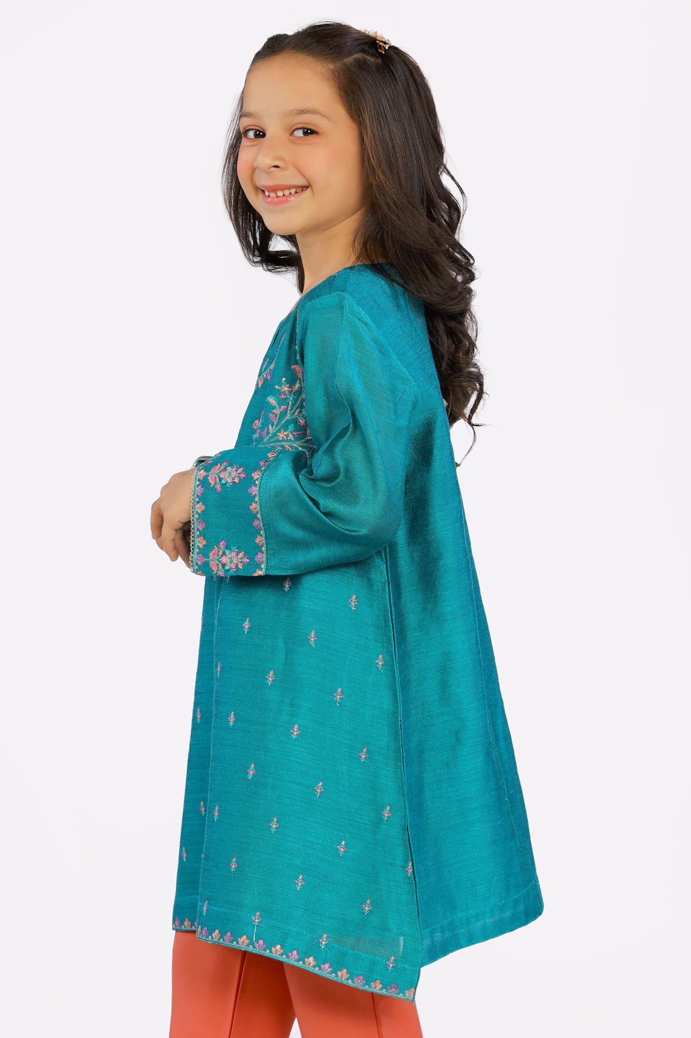 Khaddi Net Embroidered Girls 2PC Suit From Diners