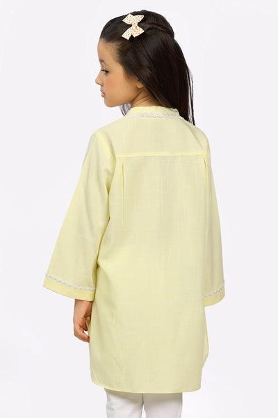 Yellow Yarn Dyed Girls Kurti From Diners
