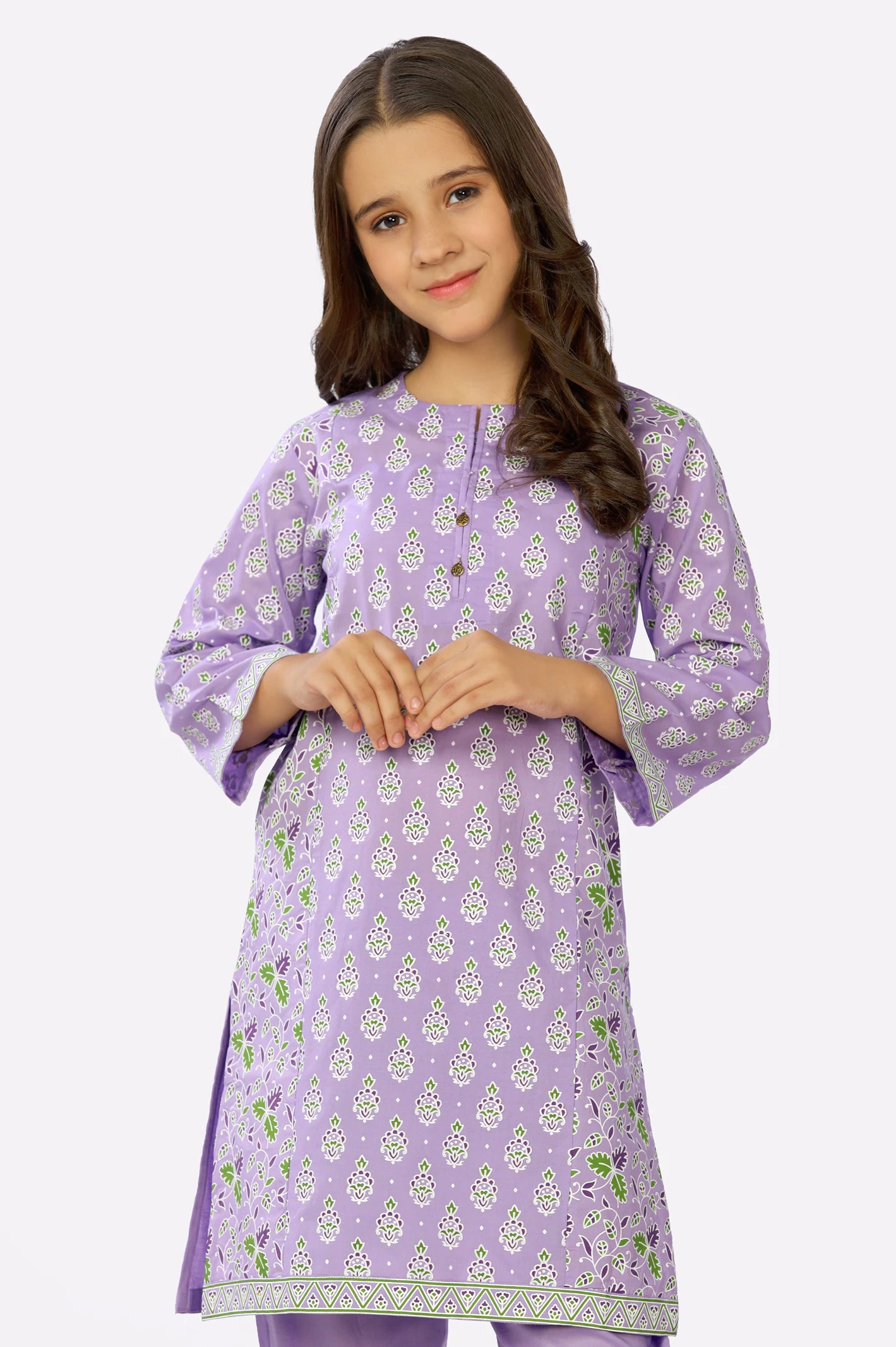 Purple Cambric Girls 2PC Suit From Diners