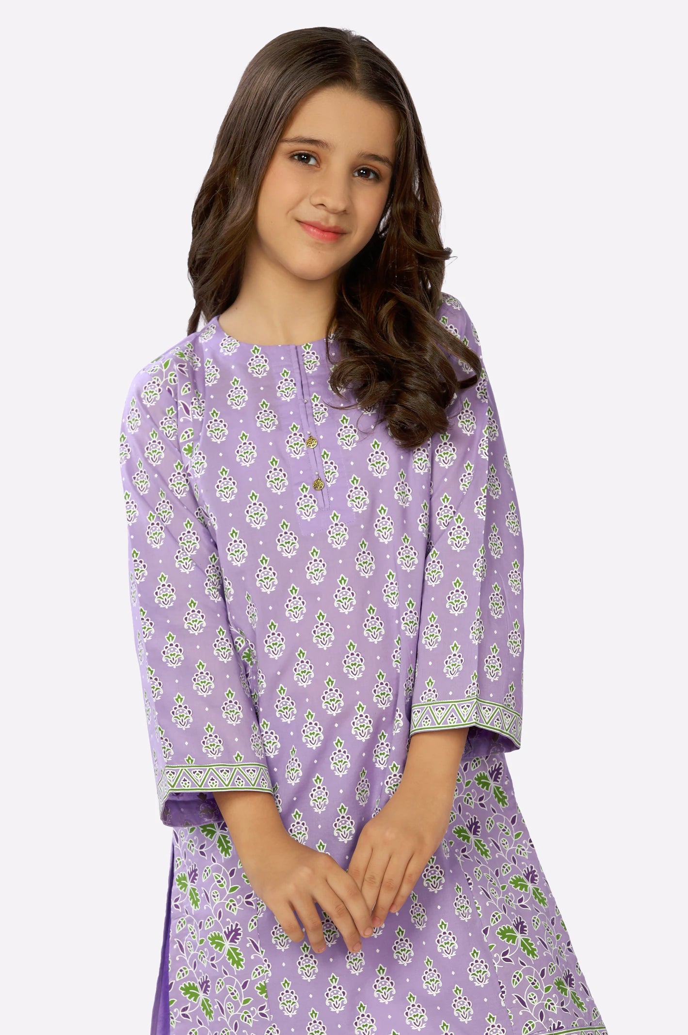 Purple Cambric Girls 2PC Suit From Diners