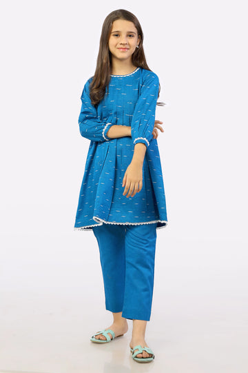 Blue Stylised Girls 2PC Suit