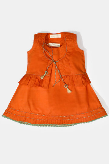 Orange Stylised Infant Kurti