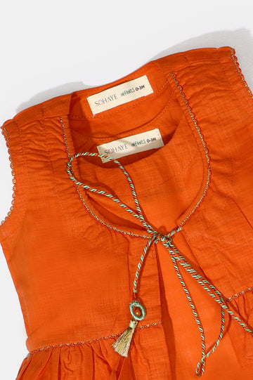 Orange Stylised Infant Kurti