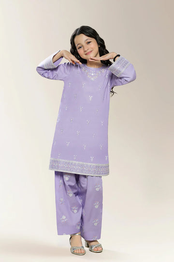 Embroidered Lilac Girls 2PC