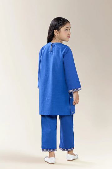 Embroidered Khaddar Blue Girls 2PC