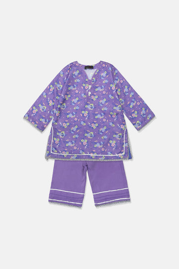 Printed Purple Girls 2PC