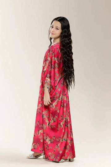 Printed Fushia Girls Kurti