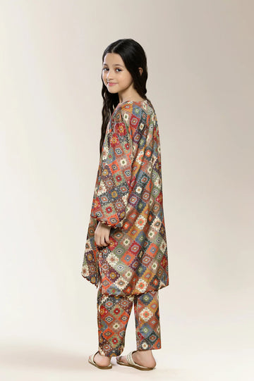 Printed Olive Girls 2PC