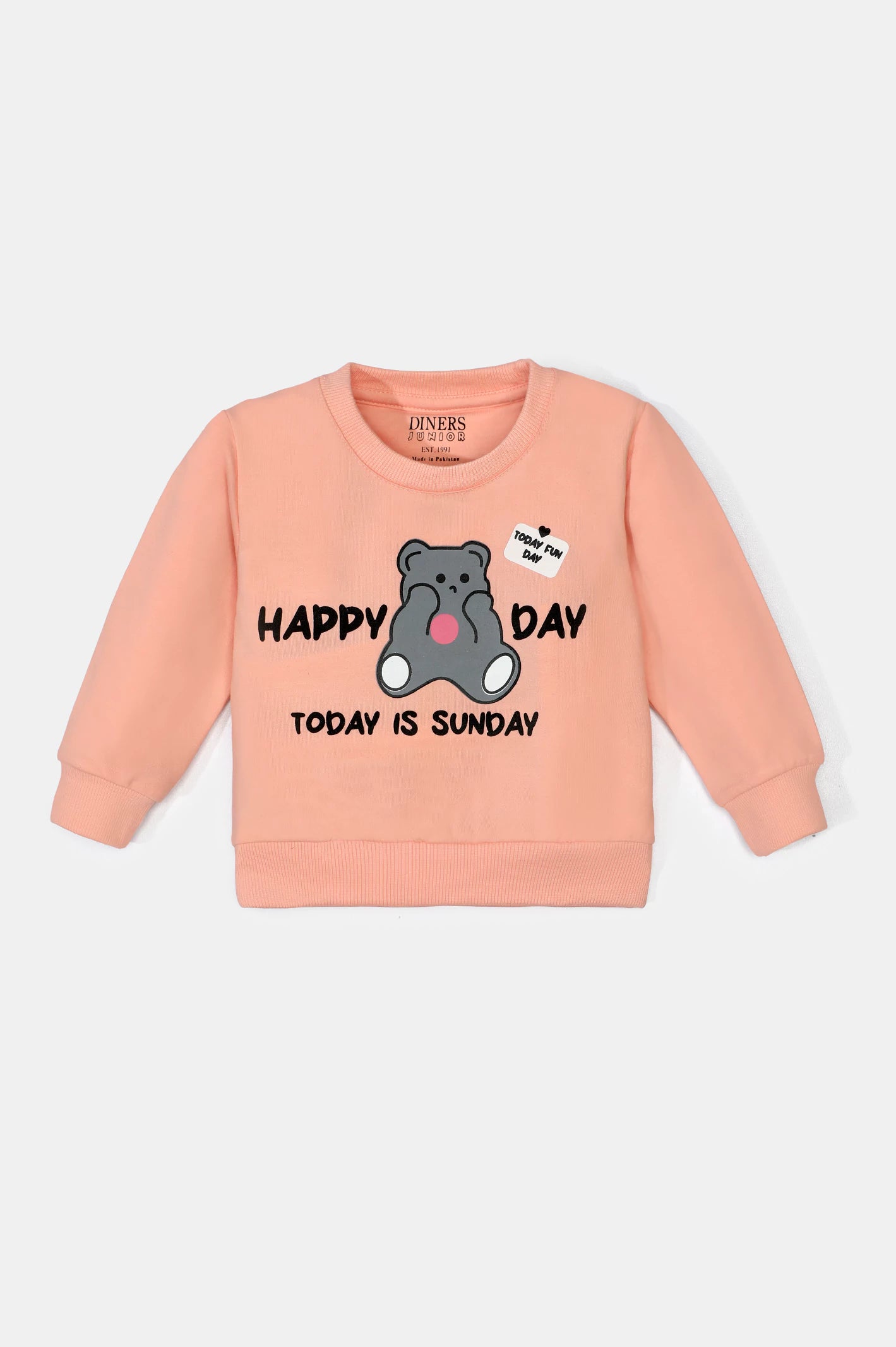 Pink Graphic Printed Girls Sweatshirt From Diners