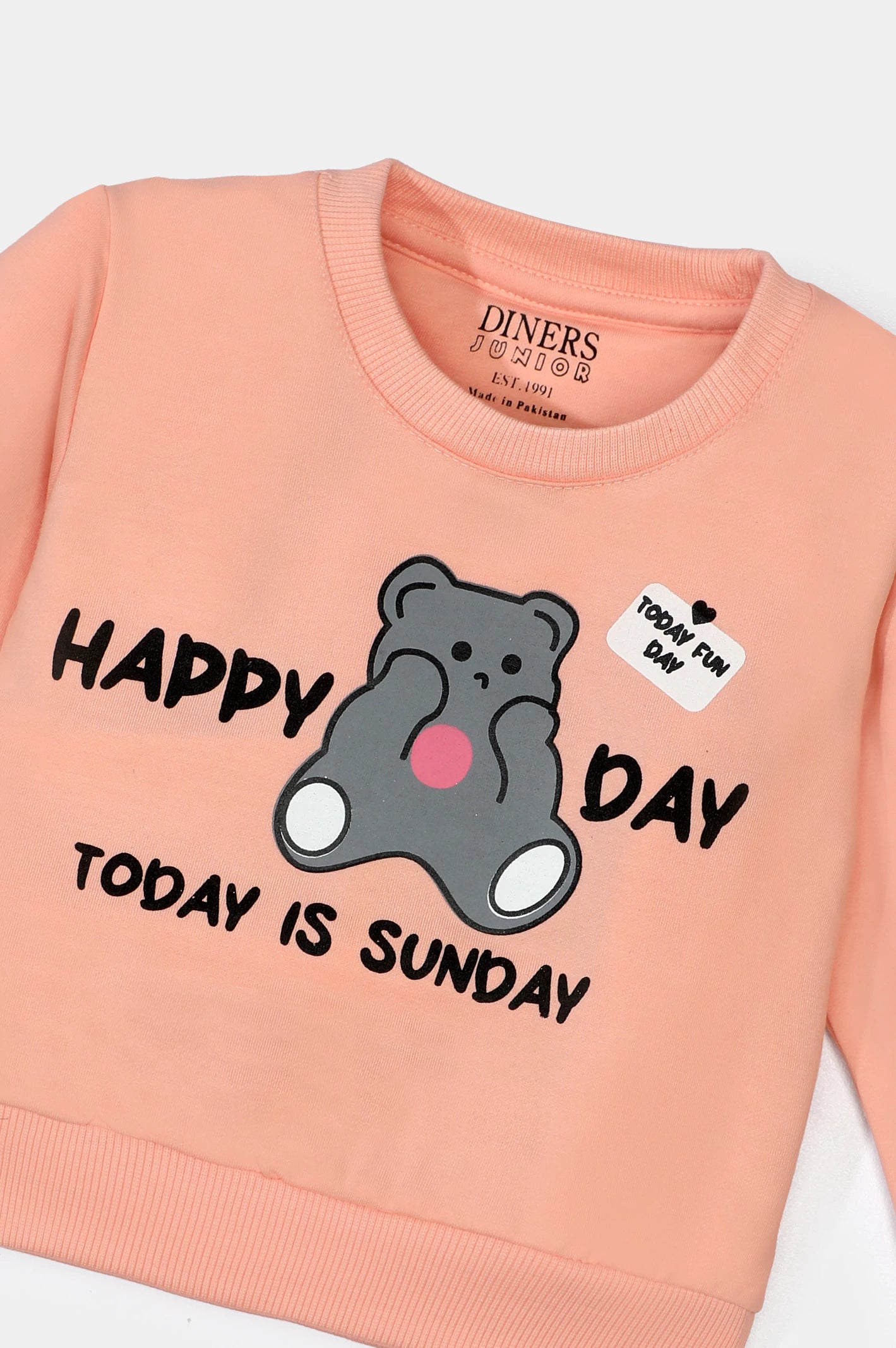 Pink Graphic Printed Girls Sweatshirt From Diners